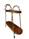 Two-Tier Oval Jewellery Display Stand | Wood & Gold