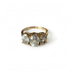 Ring 9k gold with white topaz