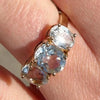 Ring 9k gold with white topaz