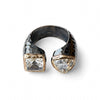 Sterling Silver Open Ring with Gemstones