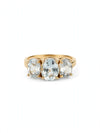 Ring 9k gold with white topaz