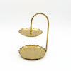Gold Two-Tier Scalloped Jewellery Stand with Arch Handle