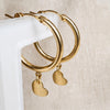 Chic Hoops Heart Charm Earrings in 14K Gold-Filled