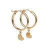 Chic Hoops Heart Charm Earrings in 14K Gold-Filled
