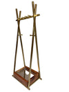 Gold A-Frame Jewellery Stand with Hooks & Wood Base