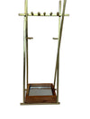 Gold A-Frame Jewellery Stand with Hooks & Wood Base
