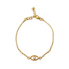 Adjustable Evil Eye Bracelet in Gold-Coated Sterling Silver
