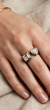 Sterling Silver Open Ring with Gemstones