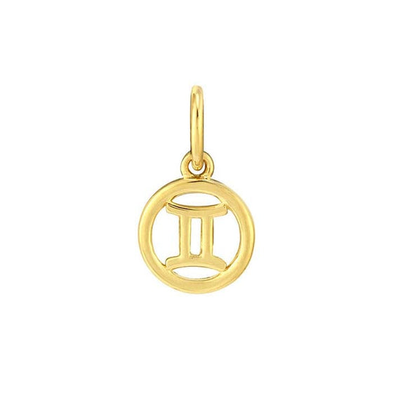 14K Gold Zodiac Charms and Adjustable GF Necklace