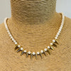 The Sun necklace gold-filled with howlite beads worn on neck | KEKE Jewellery