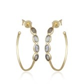  Earrings STERLING SILVER Gold LABRADORITE