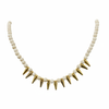Handmade gold Sun necklace with howlite beads on white background | KEKE Jewellery