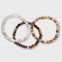  Agate Harmony Bracelets Earthy Tones - Three